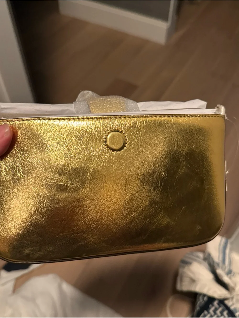 Alexis Bittar Metallic Gold Chain-Shoulder Bag